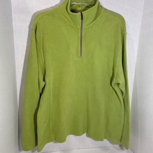 Tommy Bahama Lime Green Sweater Large 3/4 zip